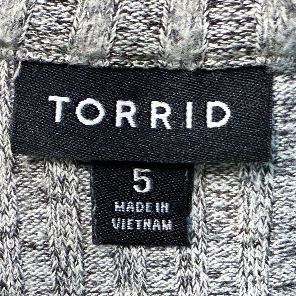 Torrid Ribbed Half Zip Sweater 5X Heather Gray Oversized Plus Pullover - Picture 13 of 15